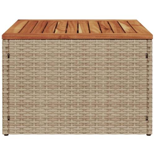 Havebord 55x55x37 cm polyrattan og akacietræ beige