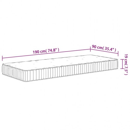Springmadras med pocketfjedre 90 x 190 cm - medium