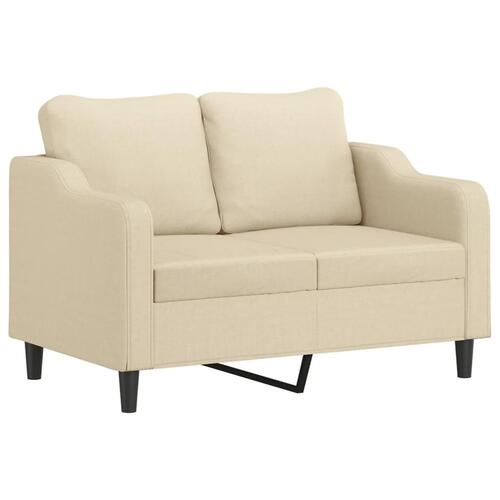 2 personers sofa med hynder stof cremefarvet