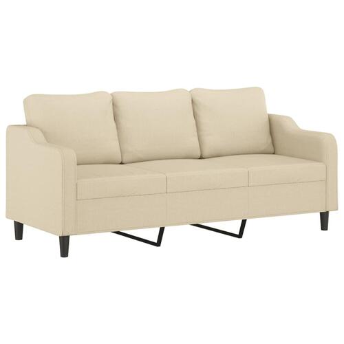 2 personers sofa med hynder stof cremefarvet
