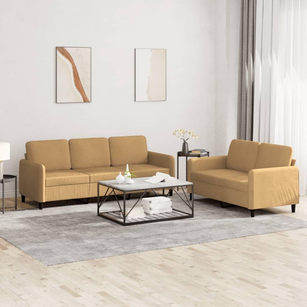 2 personers sofa velour brun