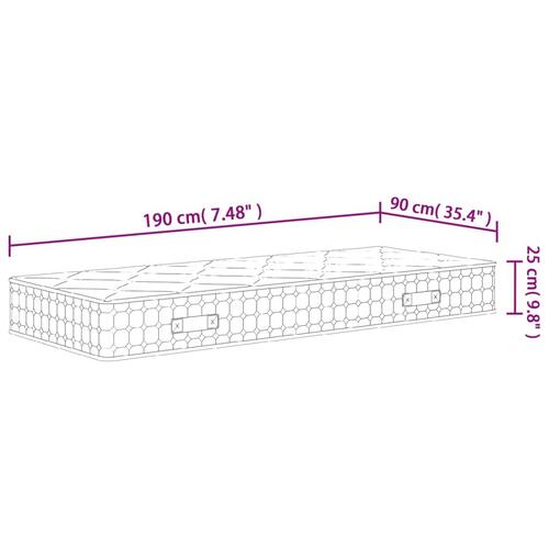 Springmadras med pocketfjedre 90x190 cm medium fast