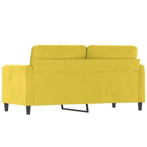 2-personers sofa 140 cm fløjl gul
