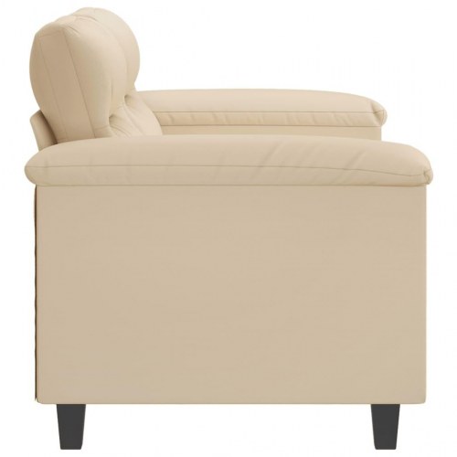 2-personers sofa i mikrofiber - cremefarvet
