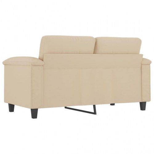 2-personers sofa i mikrofiber - cremefarvet