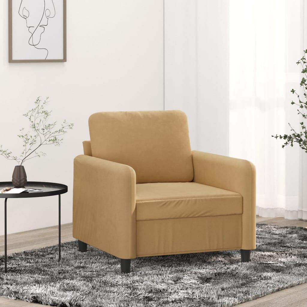 Lænestol 60 cm velour brun