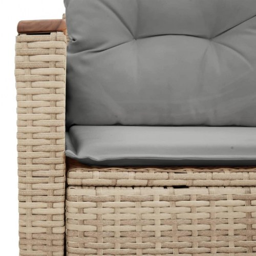 2-personers havesofa med hynder og sidebord - beige