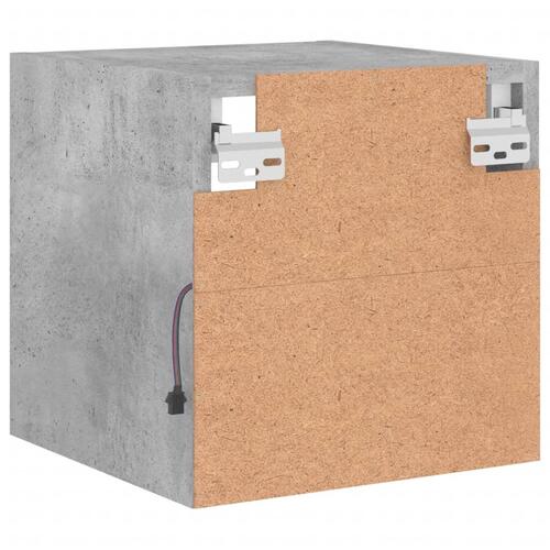 Væghængt tv-bord med LED-lys 30x28,5x30 cm betongrå