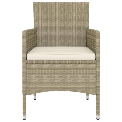 Loungesæt til haven 5 dele polyrattan beige