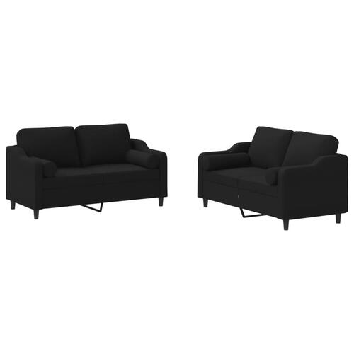2 personers sofa med puder stof sort