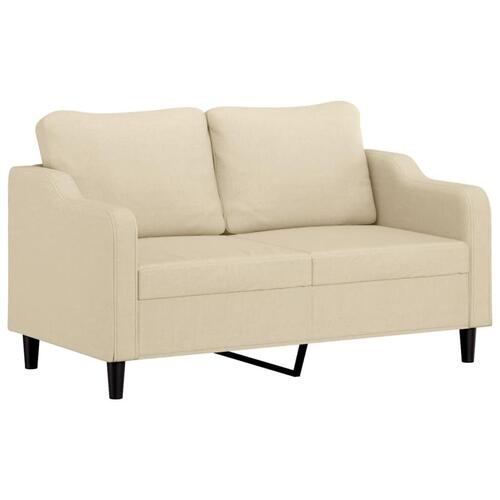 2 personers sofa med puder stof cremefarvet