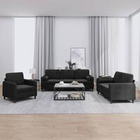 3 personers sofa med puder velour sort