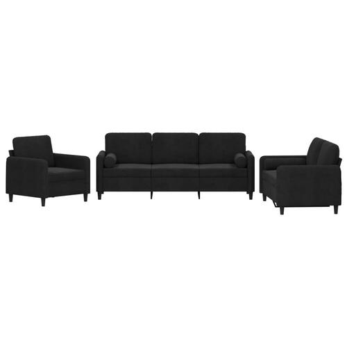 3 personers sofa med puder velour sort
