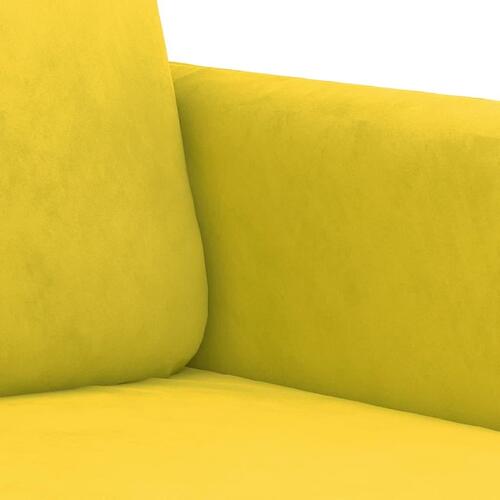 2 personers sofa med puder velour gul