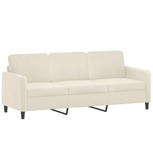 2 personers sofa med puder velour cremefarvet
