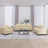 3 personers sofa med hynder stof cremefarvet