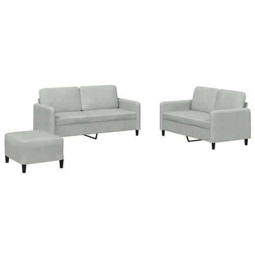 3 personers sofa velour lysegrå