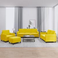 Sofasæt 4 dele velour gul