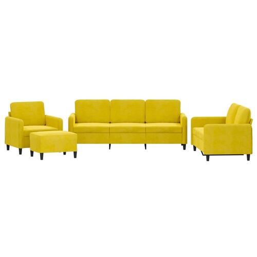 Sofasæt 4 dele velour gul