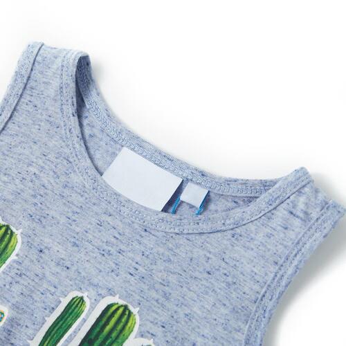 Tanktop til børn str. 128 blåmeleret