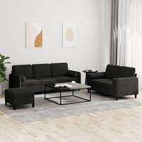 3 personers sofa med puder velour sort