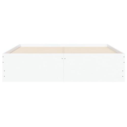 Sengeramme med skuffer 120x200 cm konstrueret træ hvid