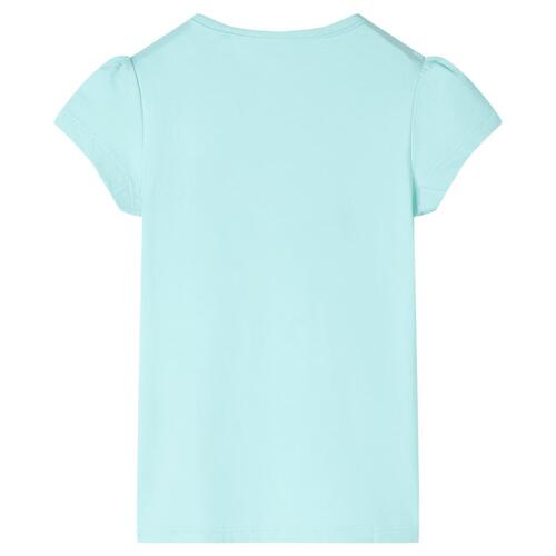 T-shirt til børn str. 140 akvamarinblå