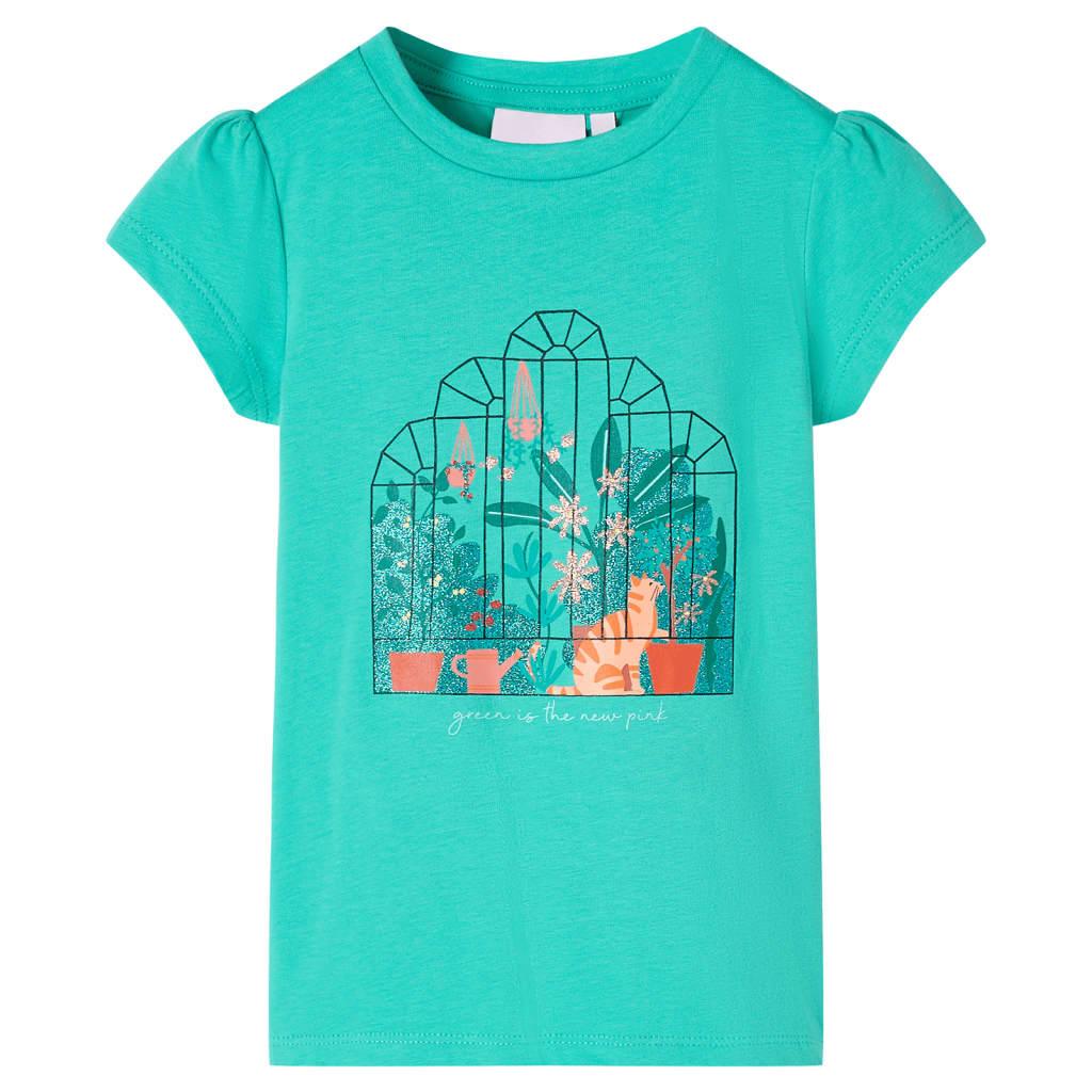 T-shirt til børn str. 104 mintgrøn