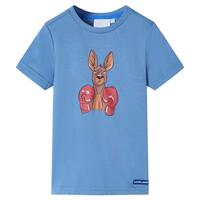 Kortærmet T-shirt til børn str. 128 blå