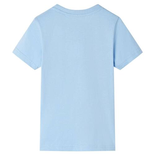 Kortærmet T-shirt til børn str. 128 lyseblå