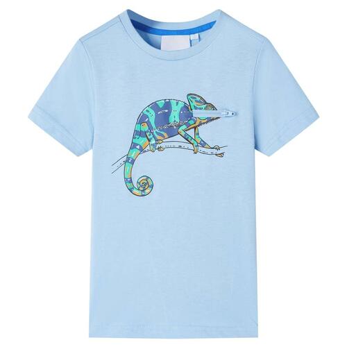 Kortærmet T-shirt til børn str. 104 lyseblå