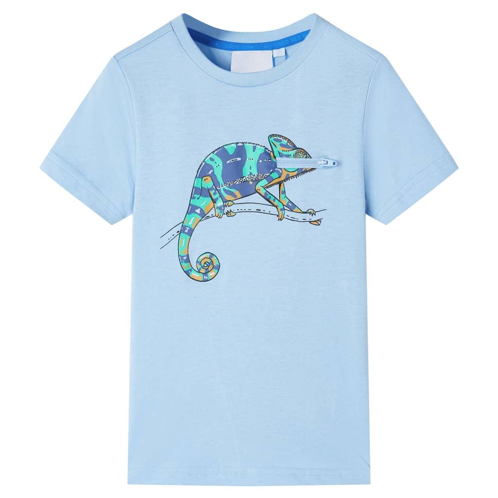 Kortærmet T-shirt til børn str. 104 lyseblå