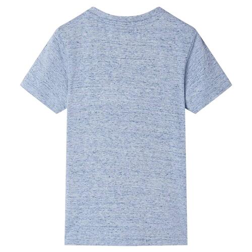 Kortærmet T-shirt til børn str. 140 blåmeleret