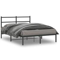 Sengeramme med sengegavl 135x190 cm metal sort