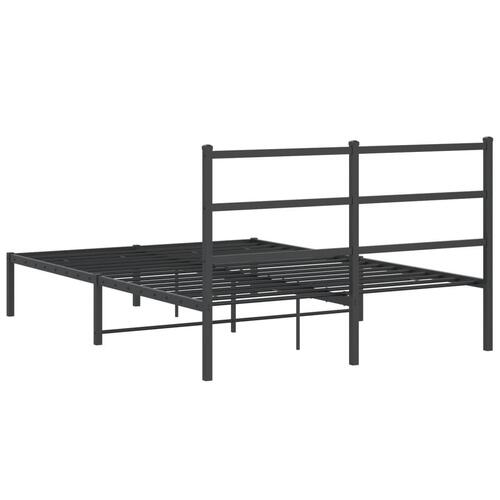 Sengeramme med sengegavl 135x190 cm metal sort