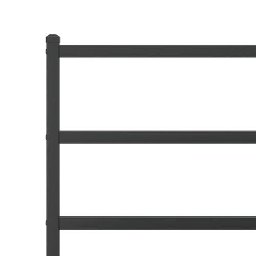 Sengeramme med sengegavl 135x190 cm metal sort