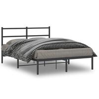 Sengeramme med sengegavl 140x200 cm metal sort