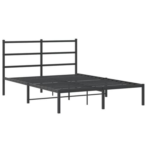 Sengeramme med sengegavl 140x200 cm metal sort