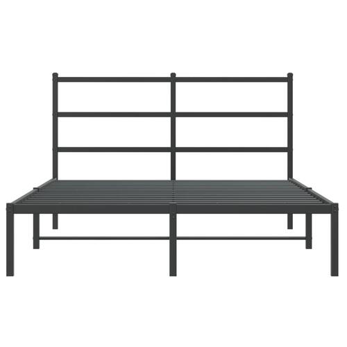 Sengeramme med sengegavl 140x200 cm metal sort