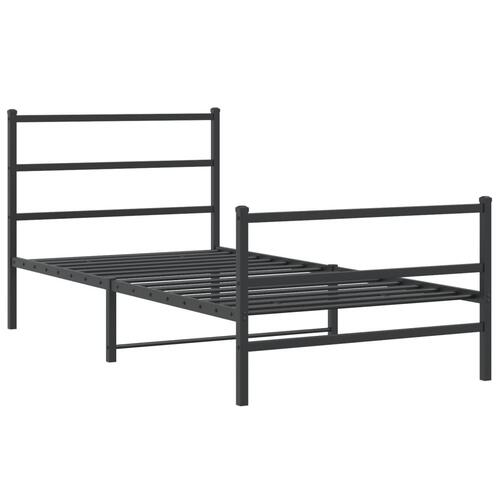 Sengeramme med sengegavl og fodgærde 107x203 cm metal sort