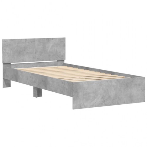 Sengeramme med sengegavl 100 x 200 cm - betongrå