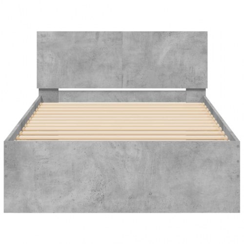 Sengeramme med sengegavl 100 x 200 cm - betongrå