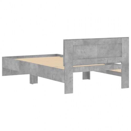 Sengeramme med sengegavl 100 x 200 cm - betongrå