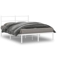 Sengeramme med sengegavl 140x200 cm metal hvid