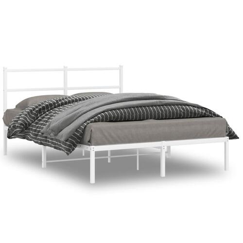 Sengeramme med sengegavl 140x200 cm metal hvid