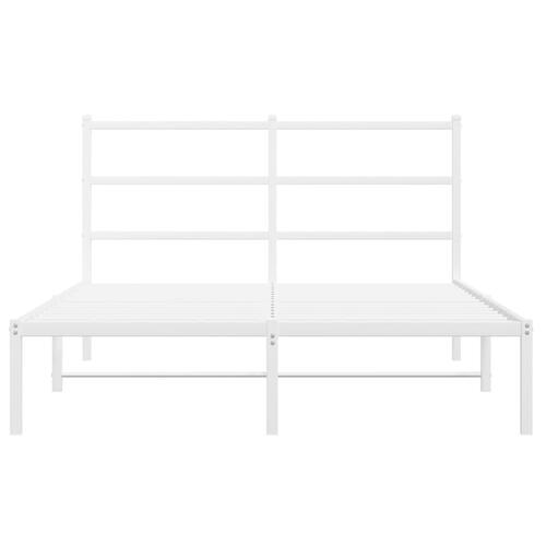 Sengeramme med sengegavl 140x200 cm metal hvid