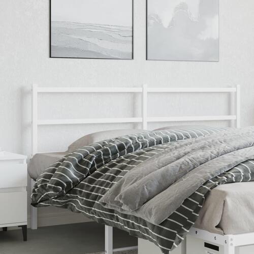 Sengegavl 150 cm metal hvid