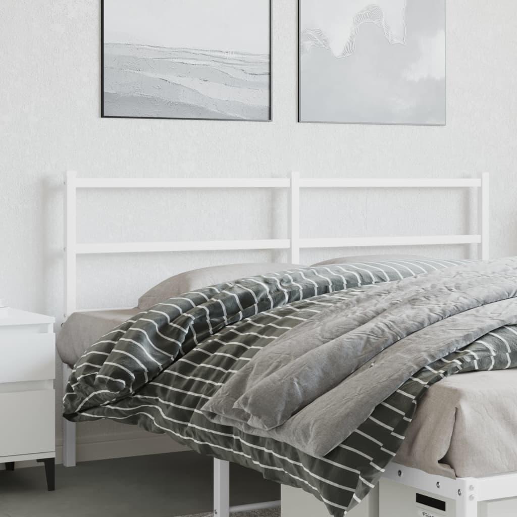 Sengegavl 150 cm metal hvid