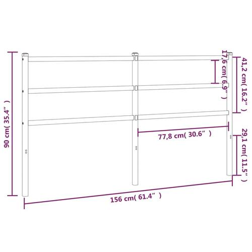 Sengegavl 150 cm metal hvid