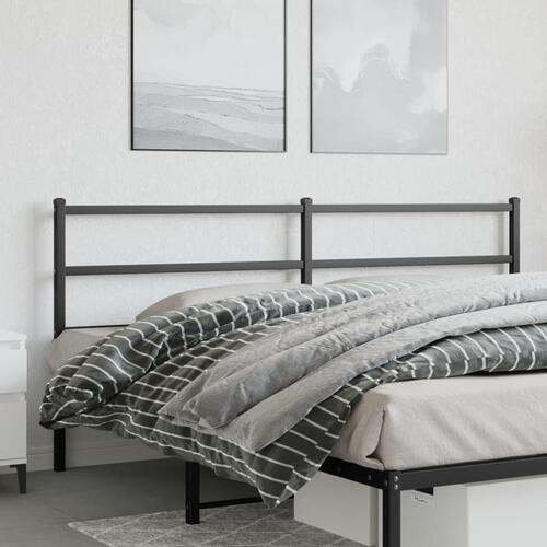 Sengegavl 200 cm metal sort